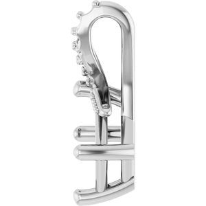 10K White Gold 7x5 mm Emerald Pendant Mounting – image 6