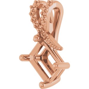 18K Rose Gold 7x5 mm Emerald Pendant Mounting – image 4