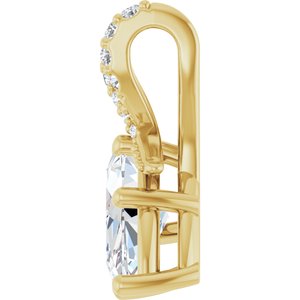 18K Yellow Gold 12x6 mm Marquise Pendant Mounting – image 5