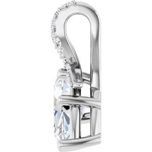 14K White Gold 12x6 mm Marquise Pendant Mounting – image 5