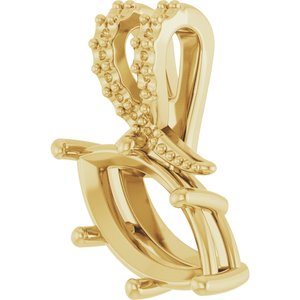 18K Yellow Gold 12x6 mm Marquise Pendant Mounting – image 4