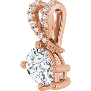 14K Rose Gold 7x5 mm Pear Pendant Mounting – image 3