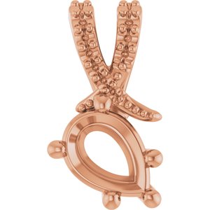 14K Rose Gold 7x5 mm Pear Pendant Mounting – image 2