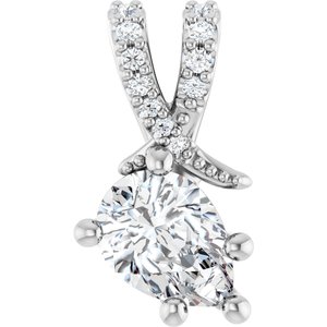 14K X1 White Gold 7x5 mm Pear Pendant Mounting