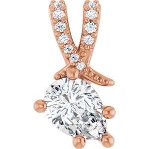 18K Rose Gold 7x5 mm Pear Pendant Mounting