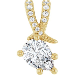 14K Yellow Gold 7x5 mm Pear Pendant Mounting