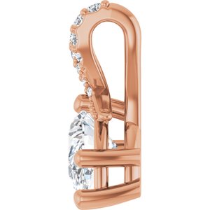 14K Rose Gold 7x5 mm Pear Pendant Mounting – image 5