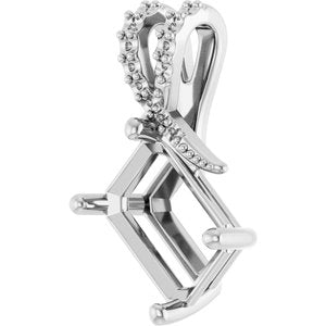 Platinum 10x7 mm Emerald Pendant Mounting – image 4