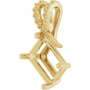 10K Yellow Gold 10x7 mm Emerald Pendant Mounting – image 4