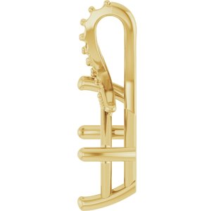 14K Yellow Gold 10x7 mm Emerald Pendant Mounting – image 6