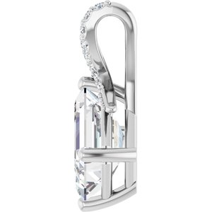 Continuum Sterling Silver 10x7 mm Emerald Pendant Mounting – image 5