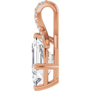 18K Rose Gold 10x7 mm Emerald Pendant Mounting – image 5