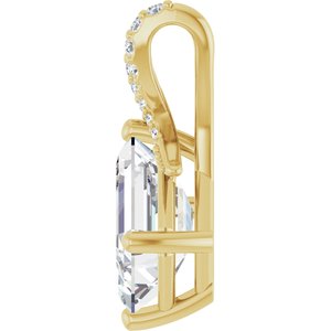 18K Yellow Gold 10x7 mm Emerald Pendant Mounting – image 5