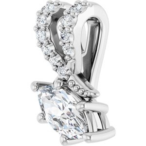 10K White Gold 6x3 mm Marquise Pendant Mounting – image 3