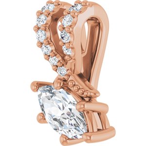 14K Rose Gold 6x3 mm Marquise Pendant Mounting – image 3