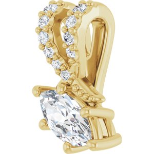 10K Yellow Gold 6x3 mm Marquise Pendant Mounting – image 3