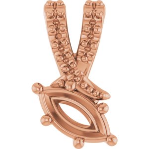 10K Rose Gold 6x3 mm Marquise Pendant Mounting – image 2