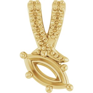 10K Yellow Gold 6x3 mm Marquise Pendant Mounting – image 2