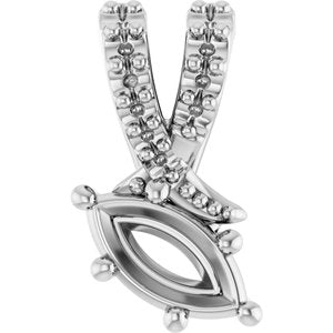 Sterling Silver 6x3 mm Marquise Pendant Mounting – image 2