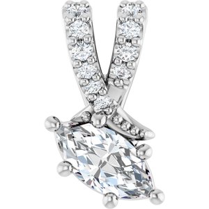 Continuum Sterling Silver 6x3 mm Marquise Pendant Mounting