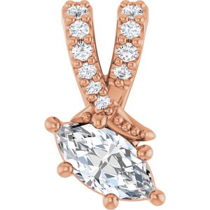 10K Rose Gold 6x3 mm Marquise Pendant Mounting