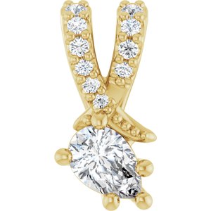18K Yellow Gold 4.5x3 mm Pear Pendant Mounting