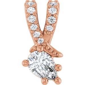 14K Rose Gold 4.5x3 mm Pear Pendant Mounting