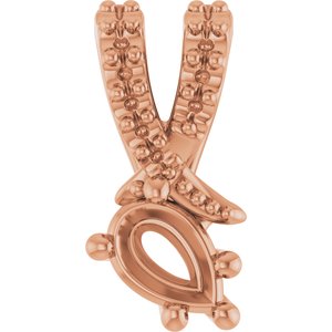 14K Rose Gold 4.5x3 mm Pear Pendant Mounting – image 2