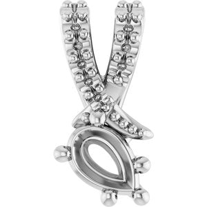 18K White Gold 4.5x3 mm Pear Pendant Mounting – image 2