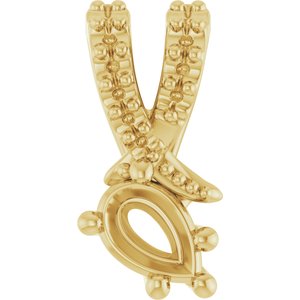 14K Yellow Gold 4.5x3 mm Pear Pendant Mounting – image 2