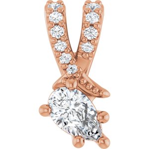 18K Rose Gold 5x3 mm Pear Pendant Mounting