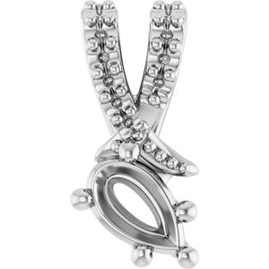Platinum 5x3 mm Pear Pendant Mounting – image 2