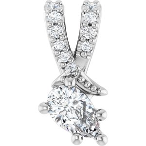 Platinum 5x3 mm Pear Pendant Mounting