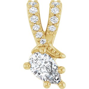 10K Yellow Gold 5x3 mm Pear Pendant Mounting