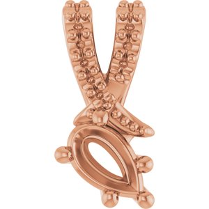 14K Rose Gold 5x3 mm Pear Pendant Mounting – image 2