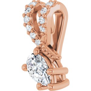 18K Rose Gold 5x3 mm Pear Pendant Mounting – image 3