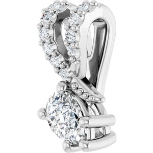 18K White Gold 4.5x3 mm Pear Pendant Mounting – image 3