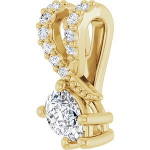 18K Yellow Gold 4.5x3 mm Pear Pendant Mounting – image 3
