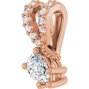 18K Rose Gold 4.5x3 mm Pear Pendant Mounting – image 3