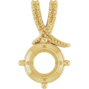 18K Yellow Gold 8.8 mm Round Pendant Mounting – image 2