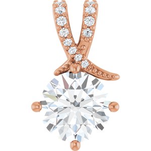 18K Rose Gold 8.8 mm Round Pendant Mounting
