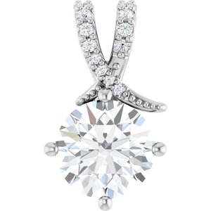 Sterling Silver 8.8 mm Round Pendant Mounting