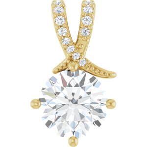 18K Yellow Gold 8.8 mm Round Pendant Mounting