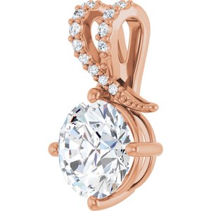 10K Rose Gold 8.8 mm Round Pendant Mounting – image 3