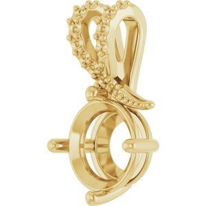 18K Yellow Gold 8.8 mm Round Pendant Mounting – image 4