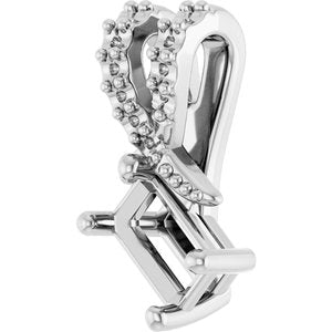 10K White Gold 5x3 mm Emerald Pendant Mounting – image 4