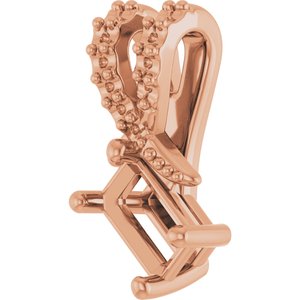 14K Rose Gold 5x3 mm Emerald Pendant Mounting – image 4