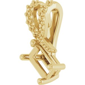 14K Yellow Gold 5x3 mm Emerald Pendant Mounting – image 4