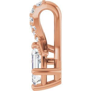 18K Rose Gold 5x3 mm Emerald Pendant Mounting – image 5
