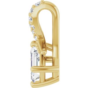 18K Yellow Gold 5x3 mm Emerald Pendant Mounting – image 5